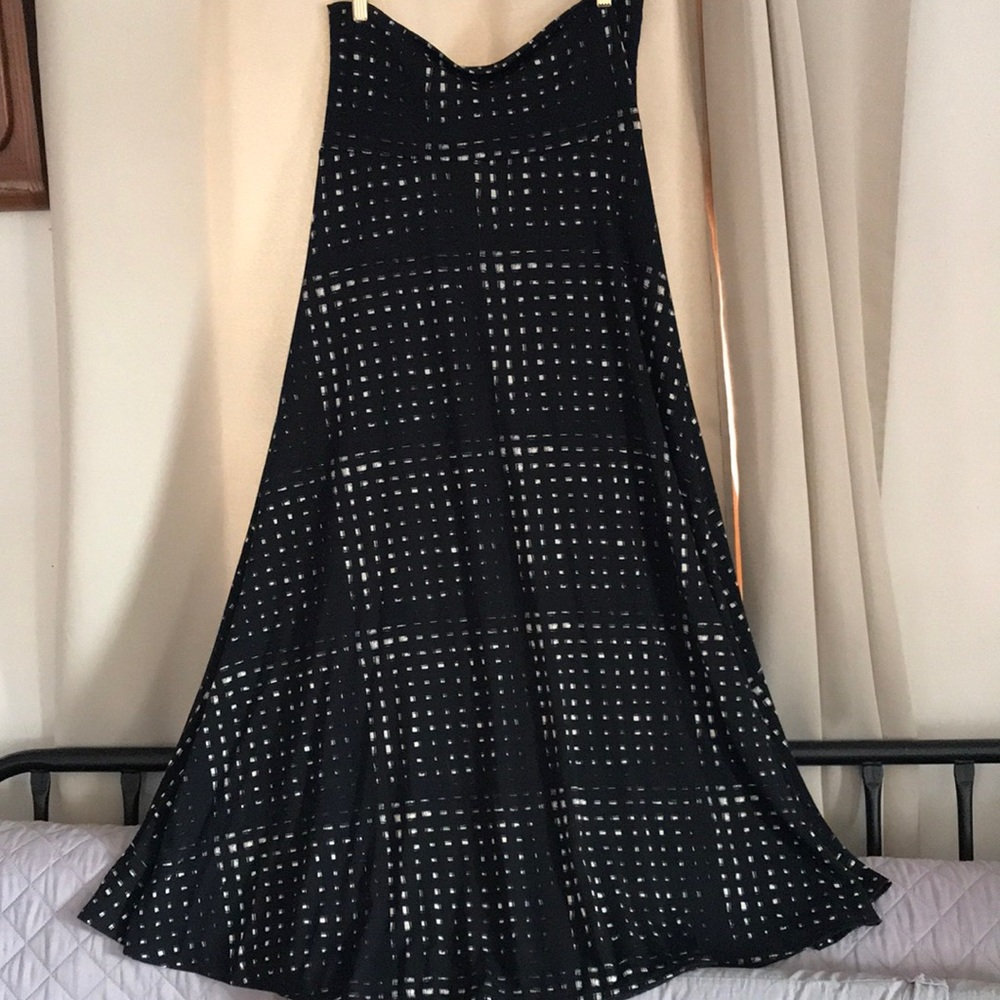 LuLaRoe, Maxi skirt, black with Tan design, size M